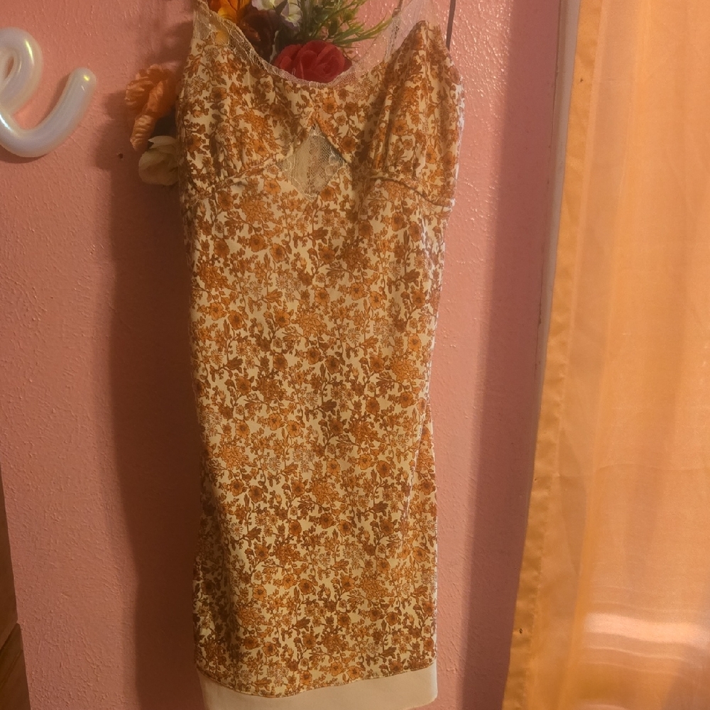 Forever 21 Orange and White Floral Dress
